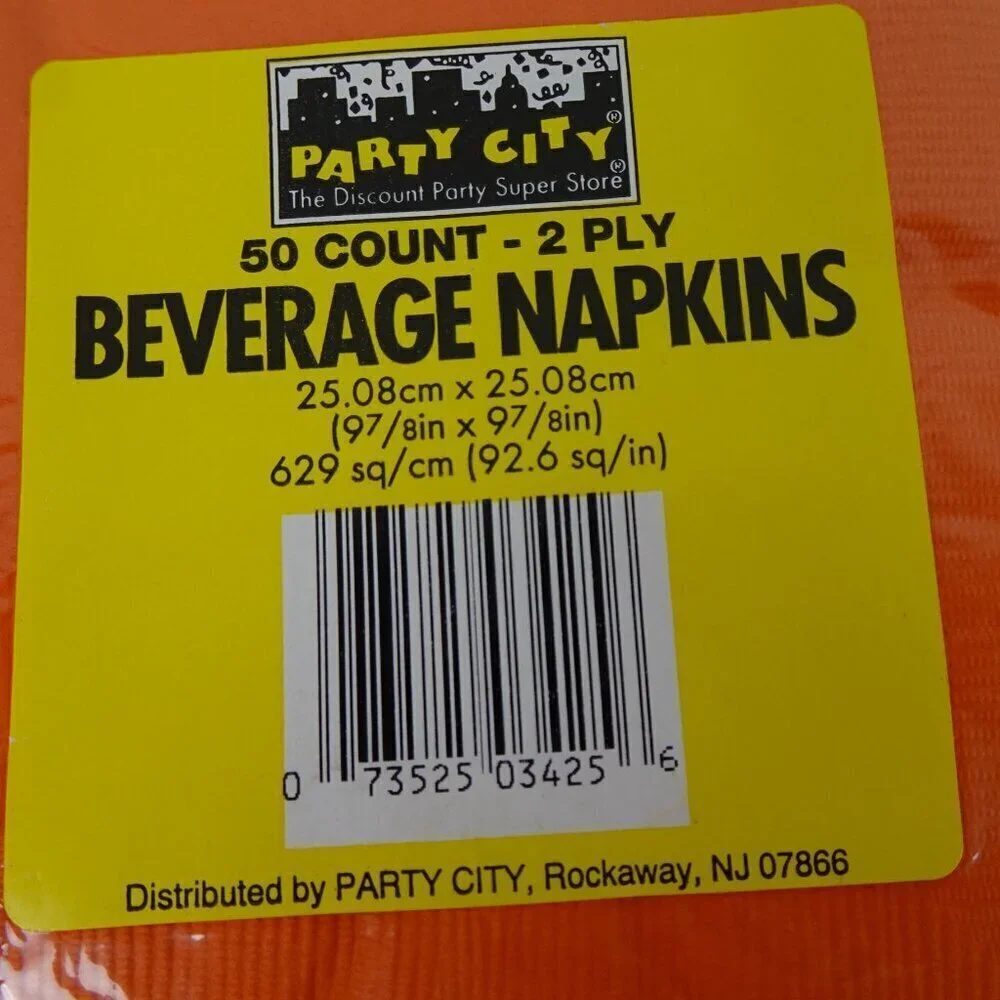 Paper Napkins Animal Print Orange 7 Packs Unopened Cocktail Decoupage Party
